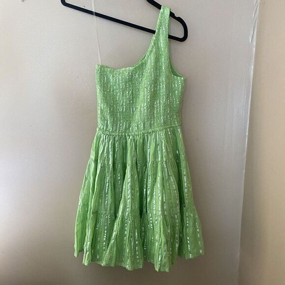 Sundress Brand Revolve Joe Short One Shoulder Athene Lime Green Cotton NWT M/L - Picture 11 of 12